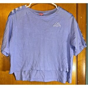Kappa Womens Purple White Logo Crop Top T-shirt Size Small